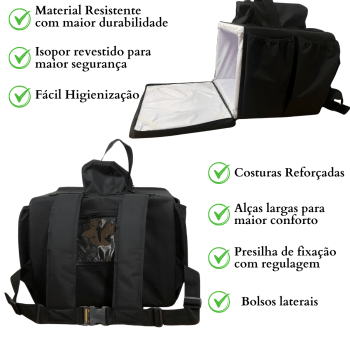 Mochila Bag para Motoboy Entrega - Com Isopor